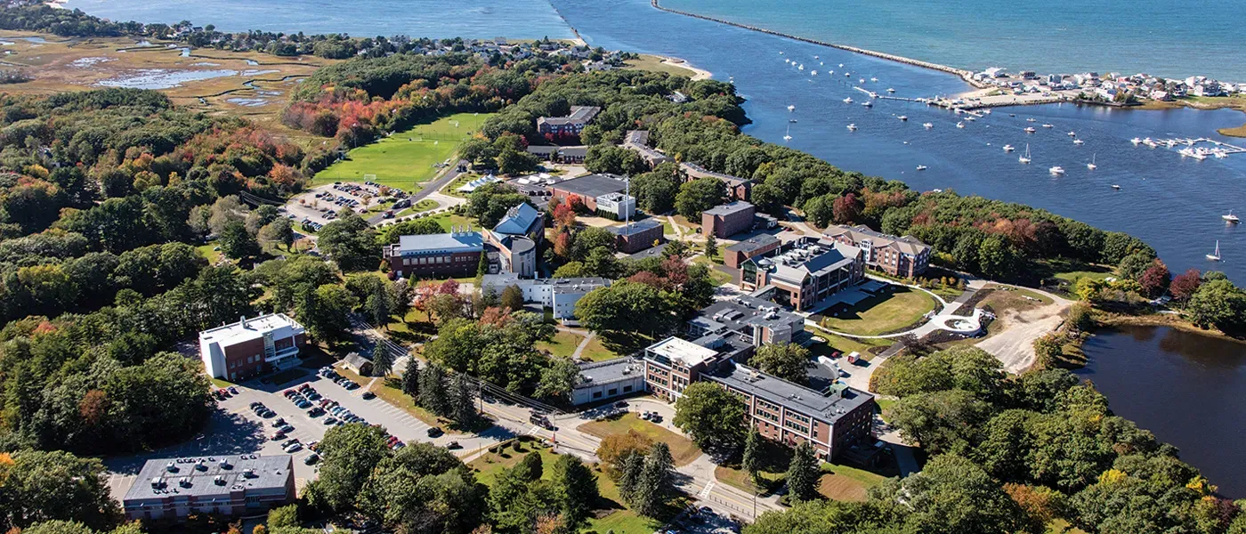 aerial view of the biddeford campus